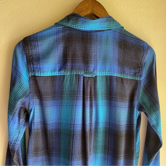 American Eagle Outfitters The Vintage Boyfriend Plaid Viscose Blend Shirt. Small - Picture 6 of 10
